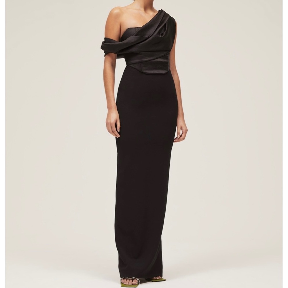 Solace London Black Kara Gown Dress